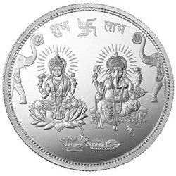20gm Lakshmiji GaneshJi Silver Coin 24K