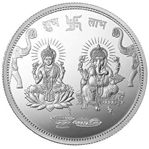 20gm Lakshmiji GaneshJi Silver Coin 24K