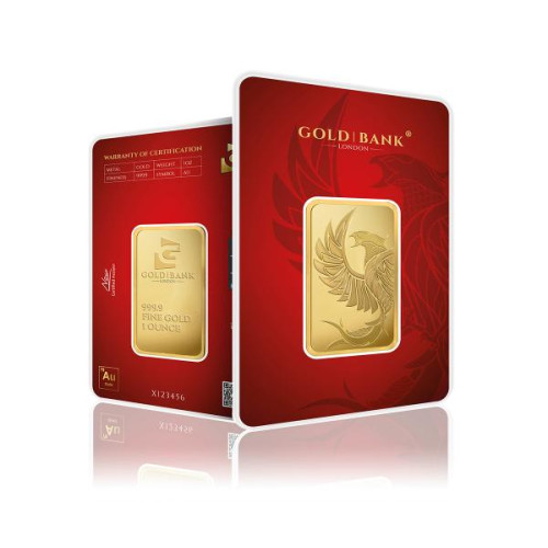 1 Ounce Minted Gold Bar Pure Gold 24K (999.9)