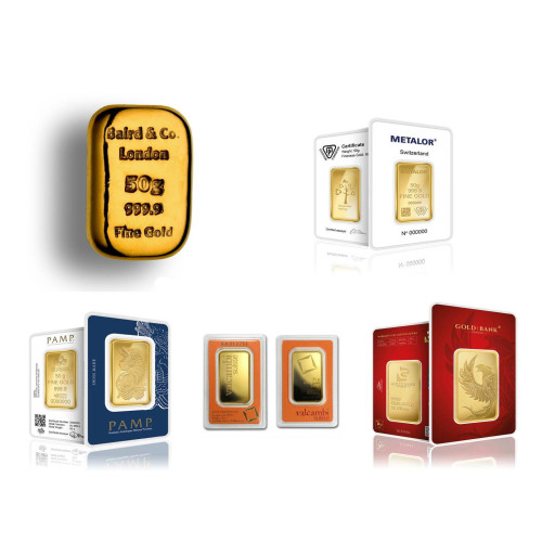 50 Gram Gold Bar Pure Gold 24K (999.9)