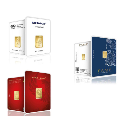 1 Gram Minted Gold Bar Pure Gold 24K (999.9)