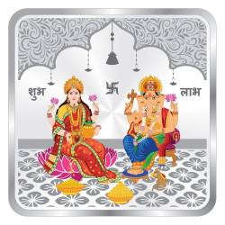 1 Oz Lakshmiji Ganeshaji Silver Coin 24K